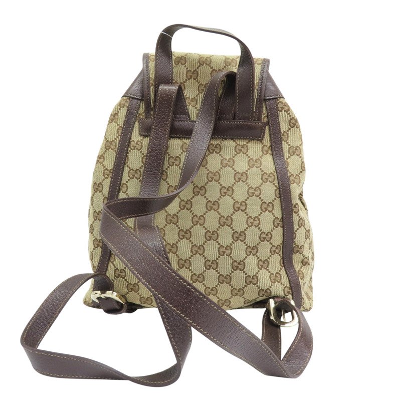 烏木色 緹花帆布 後背包 (樟腦味)【GUCCI 古馳】 141642-1