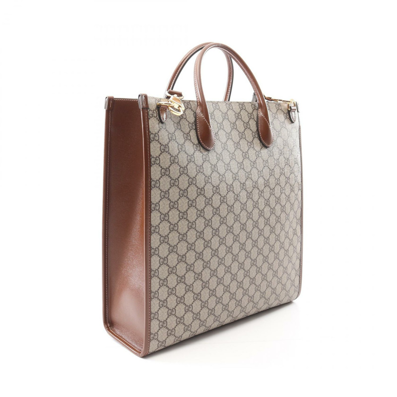 GUCCI 互扣式 G 中型 GG Supreme 斜背包 674155 帆布 米色-1