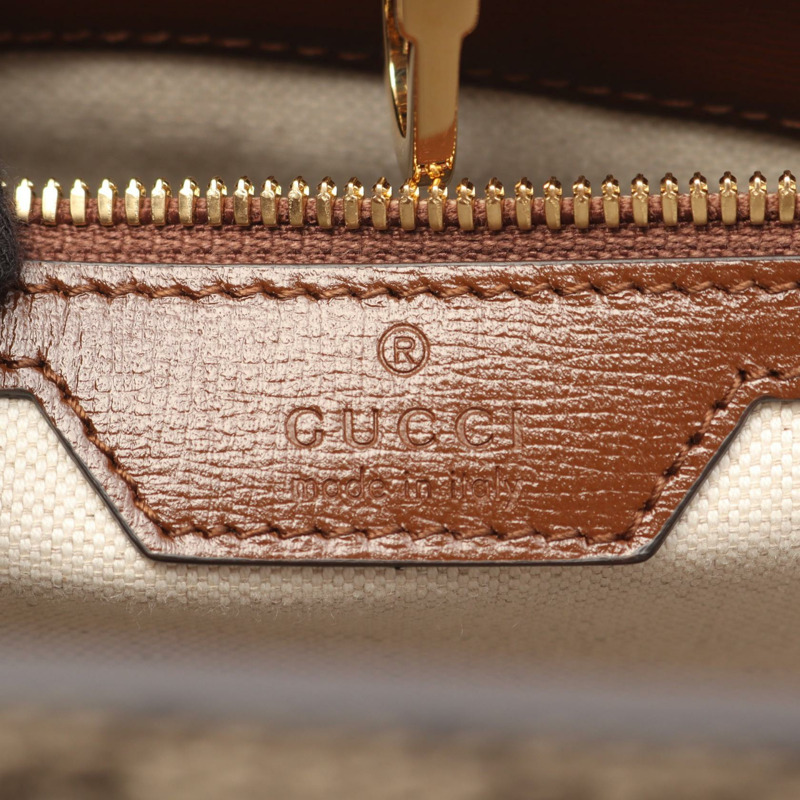 GUCCI 互扣式 G 中型 GG Supreme 斜背包 674155 帆布 米色-3
