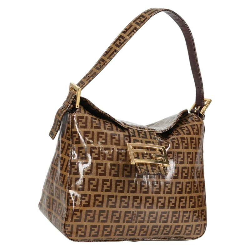 【日本直送】FENDI Zucchino 帆布 Mamma Baguette 肩背包 米色金色 正品 yk19418V-0