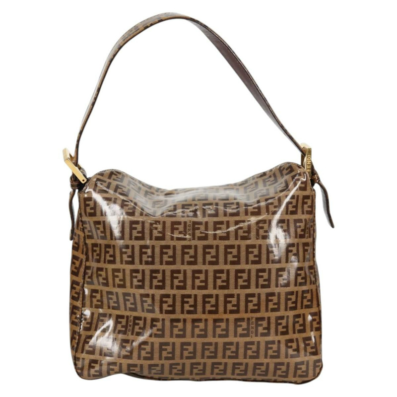 【日本直送】FENDI Zucchino 帆布 Mamma Baguette 肩背包 米色金色 正品 yk19418V-1