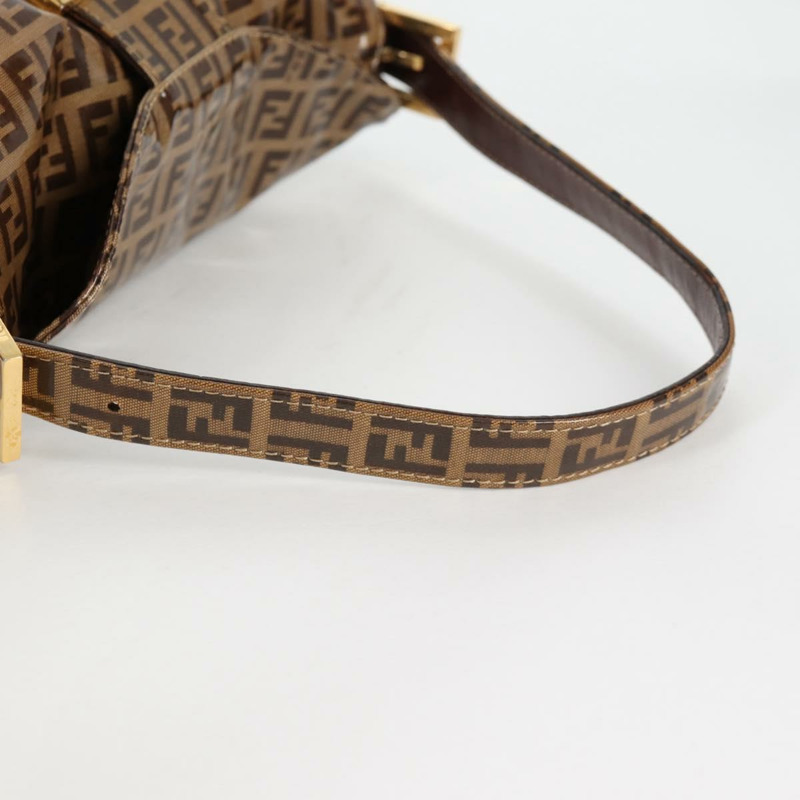 【日本直送】FENDI Zucchino 帆布 Mamma Baguette 肩背包 米色金色 正品 yk19418V-6