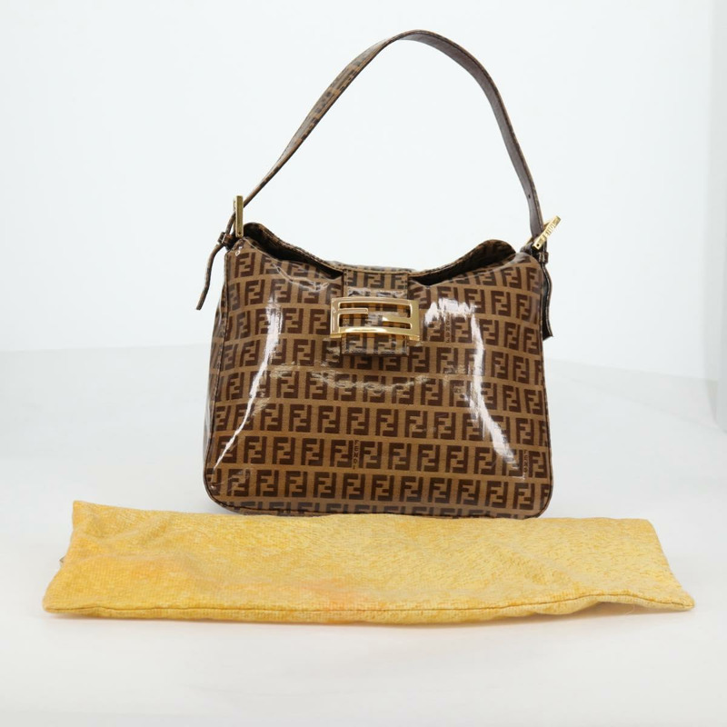 【日本直送】FENDI Zucchino 帆布 Mamma Baguette 肩背包 米色金色 正品 yk19418V-11