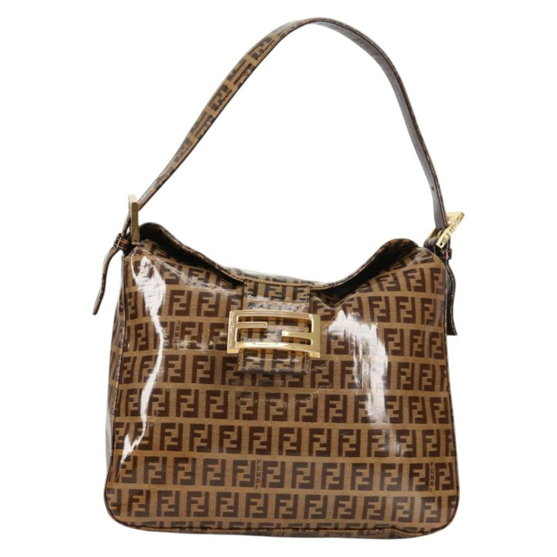 【日本直送】FENDI Zucchino 帆布 Mamma Baguette 肩背包 米色金色 正品 yk19418V-12