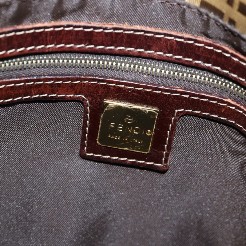 【日本直送】FENDI Zucchino 帆布 Mamma Baguette 肩背包 米色金色 正品 yk19418V-19