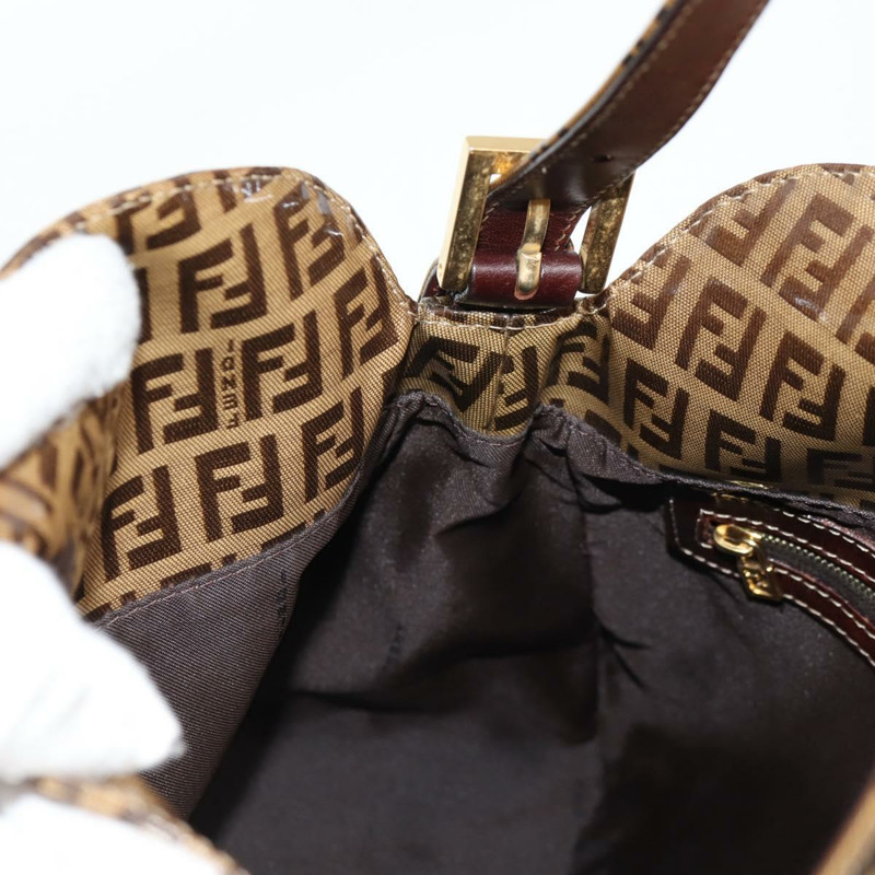 【日本直送】FENDI Zucchino 帆布 Mamma Baguette 肩背包 米色金色 正品 yk19418V-20