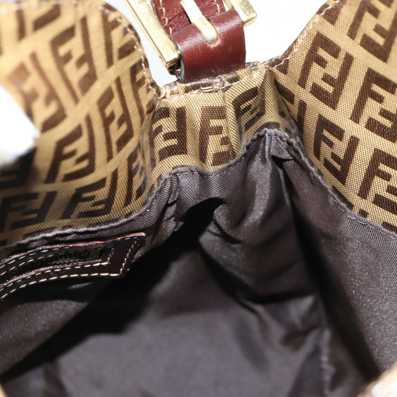 【日本直送】FENDI Zucchino 帆布 Mamma Baguette 肩背包 米色金色 正品 yk19418V-21