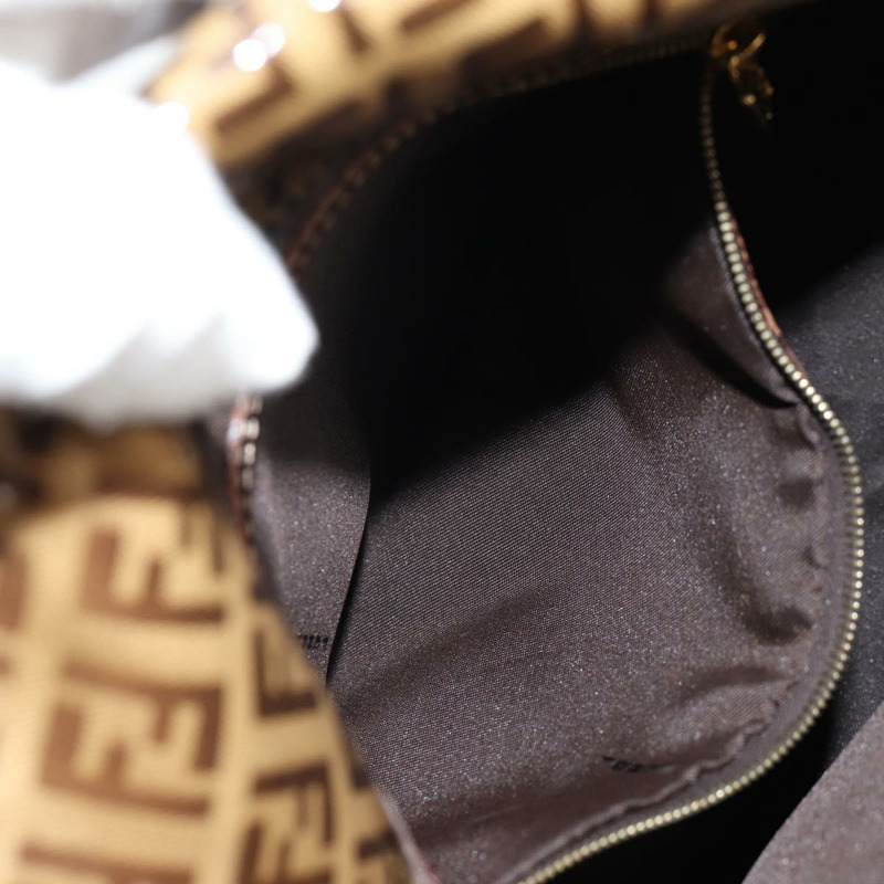 【日本直送】FENDI Zucchino 帆布 Mamma Baguette 肩背包 米色金色 正品 yk19418V-22