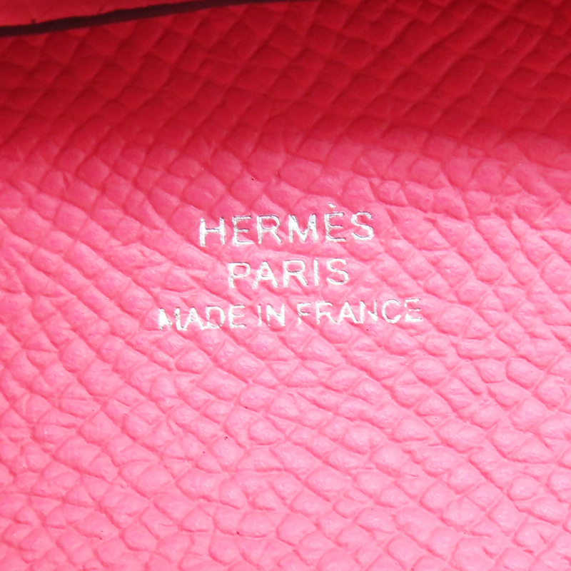 杜鵑桃 EPSOM牛皮 Bastia 扣式零錢包 B刻【HERMES 愛馬仕】-6