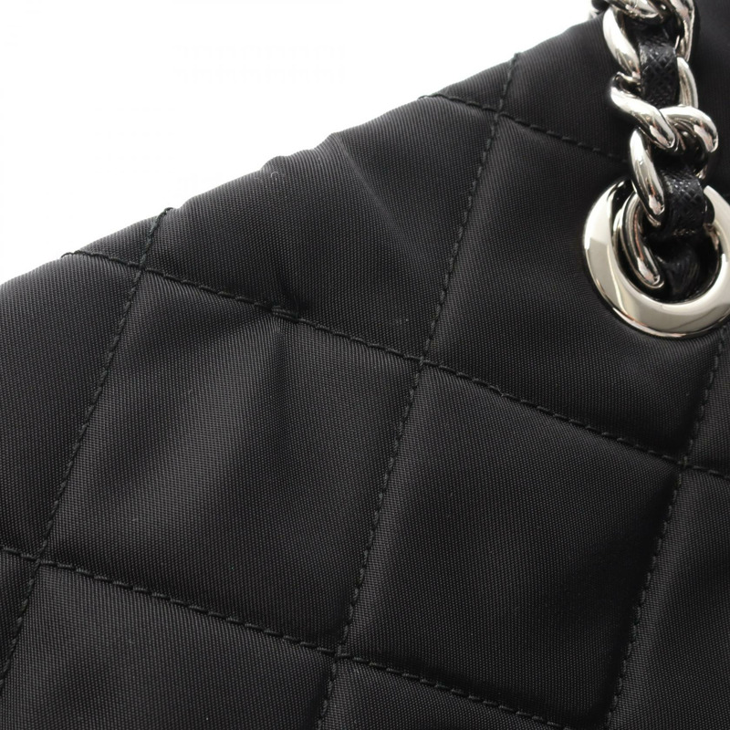 PRADA TESSUTO IMPUNTU 手提包 單肩包 尼龍 Saffiano 皮革 黑色 二手女式-6