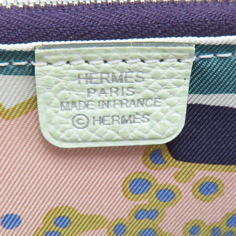 氣泡綠 Epsom 牛皮 拉鍊 Silk In Compact 短夾 U刻【HERMES 愛馬仕】-6