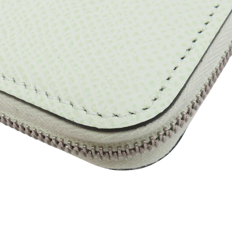 氣泡綠 Epsom 牛皮 拉鍊 Silk In Compact 短夾 U刻【HERMES 愛馬仕】-9