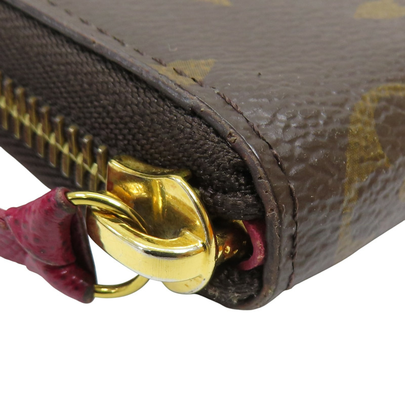 棕色 原花帆布 ZIP 拉鍊長夾 M60742 金扣【LOUIS VUITTON 路易威登】 M60742-6