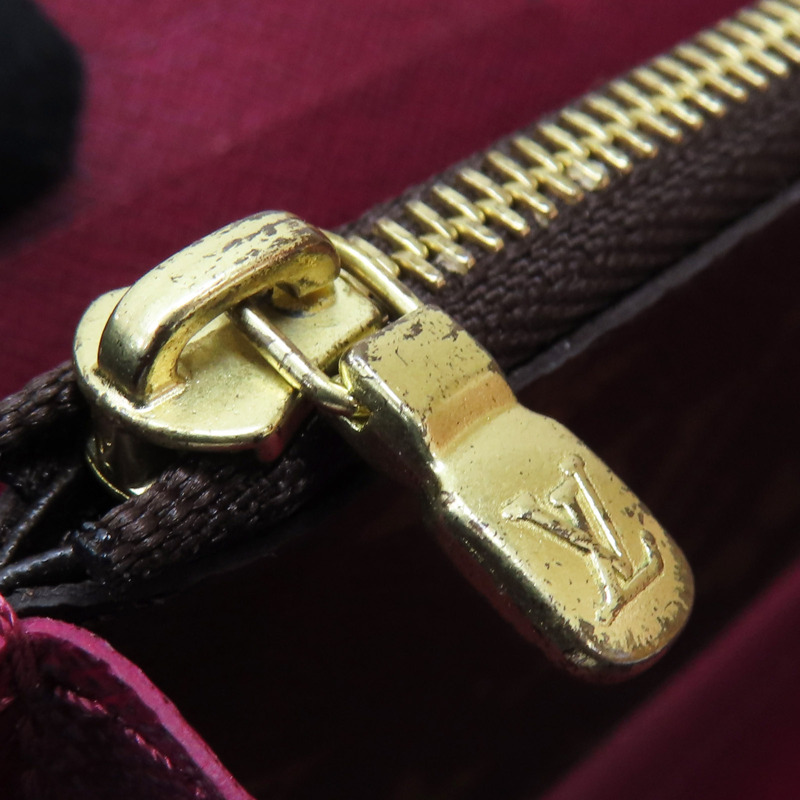 棕色 原花帆布 ZIP 拉鍊長夾 M60742 金扣【LOUIS VUITTON 路易威登】 M60742-10