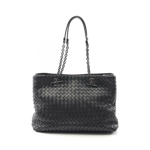BOTTEGA VENETA Intrecciato 單肩包 手提包 皮革 黑色 二手 女士