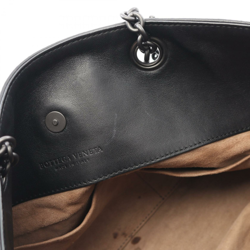 BOTTEGA VENETA Intrecciato 單肩包 手提包 皮革 黑色 二手 女士-5