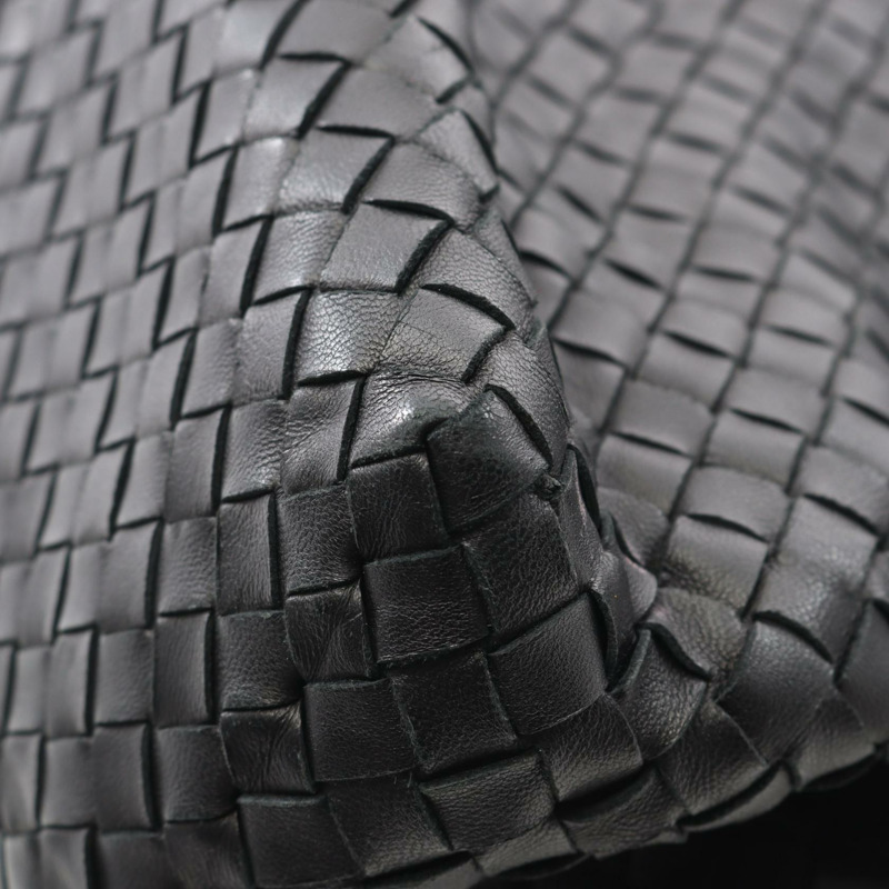 BOTTEGA VENETA Intrecciato 單肩包 手提包 皮革 黑色 二手 女士-6