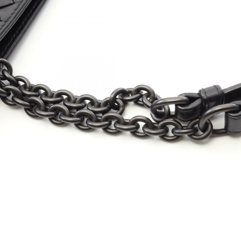 BOTTEGA VENETA Intrecciato 單肩包 手提包 皮革 黑色 二手 女士-9