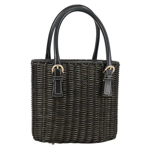 Salvatore Ferragamo Gancini 手提包 藤條 黑金 正品 142185V