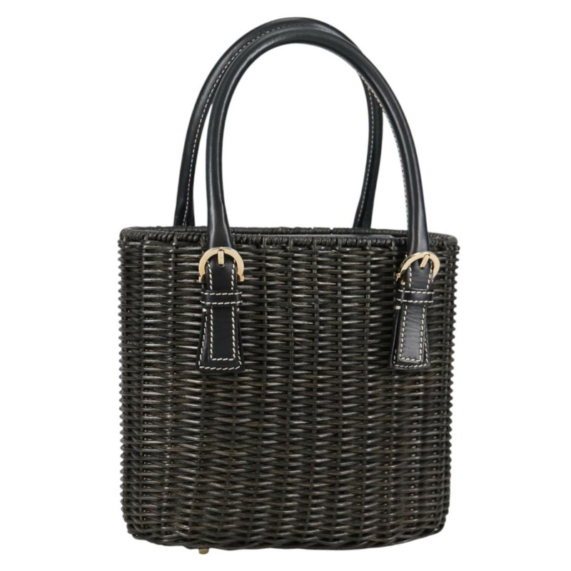 【日本直送】Salvatore Ferragamo Gancini 手提包 藤條 黑金 正品 142185V-0