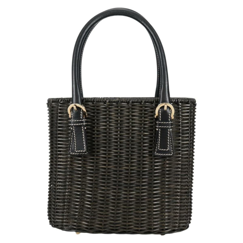 【日本直送】Salvatore Ferragamo Gancini 手提包 藤條 黑金 正品 142185V-1