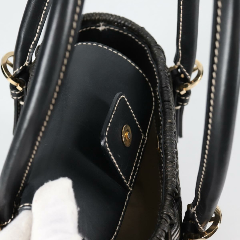 【日本直送】Salvatore Ferragamo Gancini 手提包 藤條 黑金 正品 142185V-9