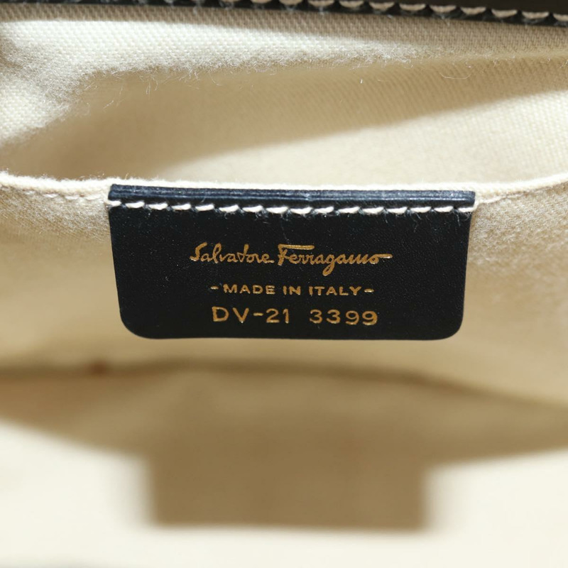 【日本直送】Salvatore Ferragamo Gancini 手提包 藤條 黑金 正品 142185V-11