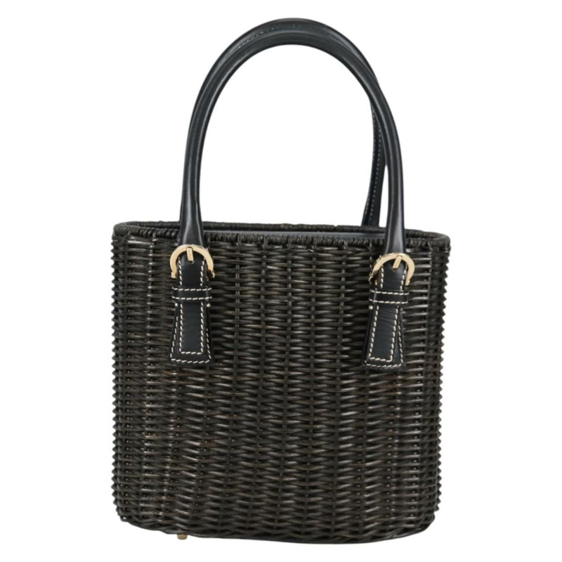 【日本直送】Salvatore Ferragamo Gancini 手提包 藤條 黑金 正品 142185V-12