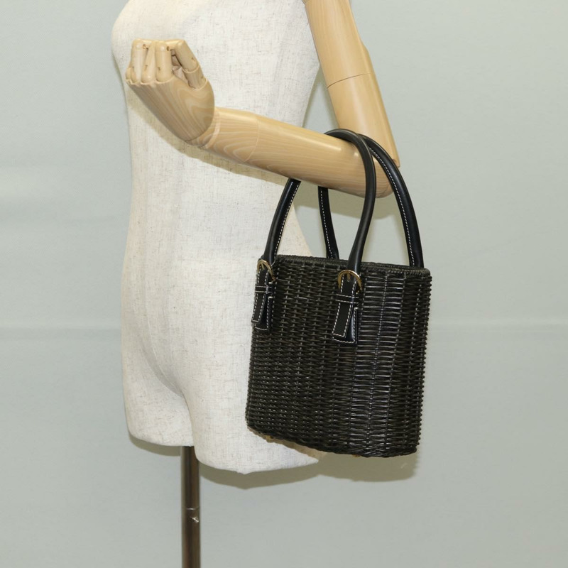 【日本直送】Salvatore Ferragamo Gancini 手提包 藤條 黑金 正品 142185V-20