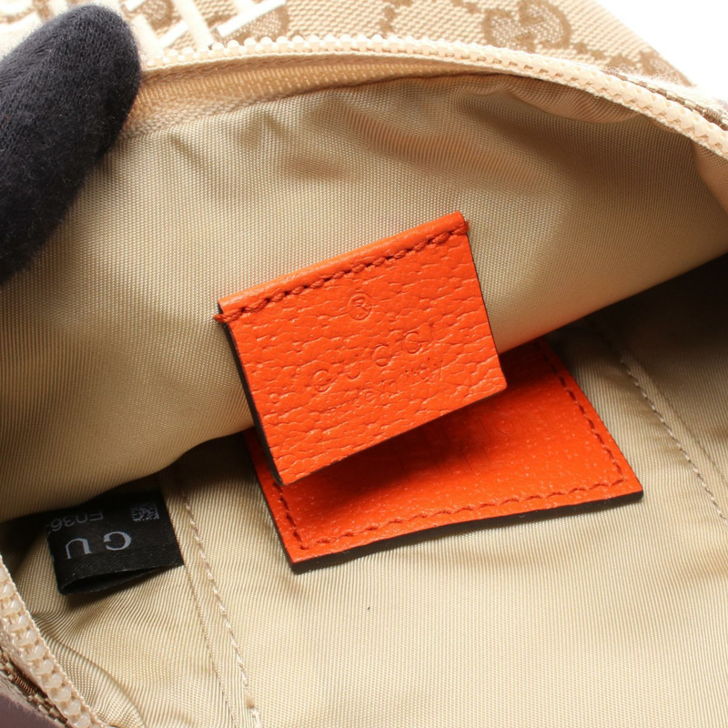 GUCCI×THE NORTH FACE GG帆布斜背肩背包 679760 公尺棕色-3
