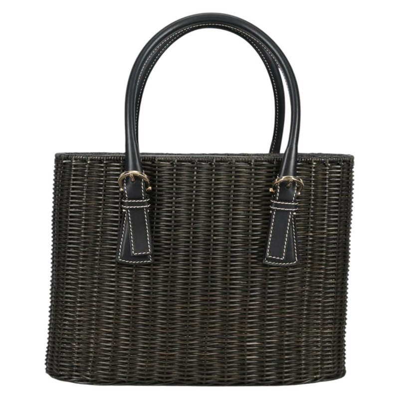 【日本直送】Salvatore Ferragamo Gancini 手提包 藤條 黑金 正品 142182V-1