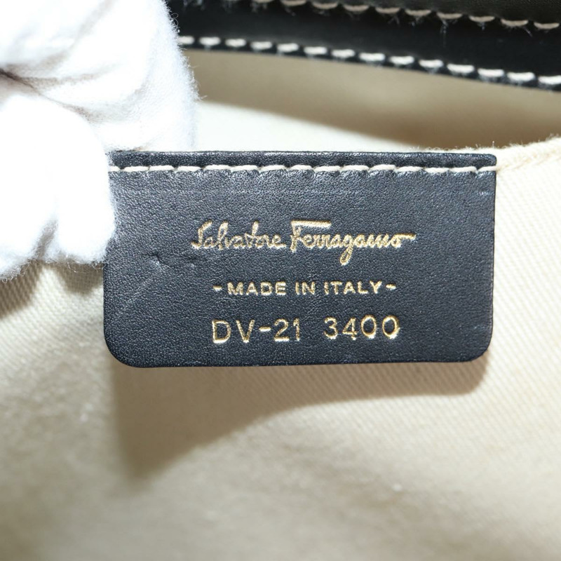【日本直送】Salvatore Ferragamo Gancini 手提包 藤條 黑金 正品 142182V-11