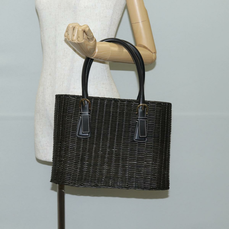 【日本直送】Salvatore Ferragamo Gancini 手提包 藤條 黑金 正品 142182V-22