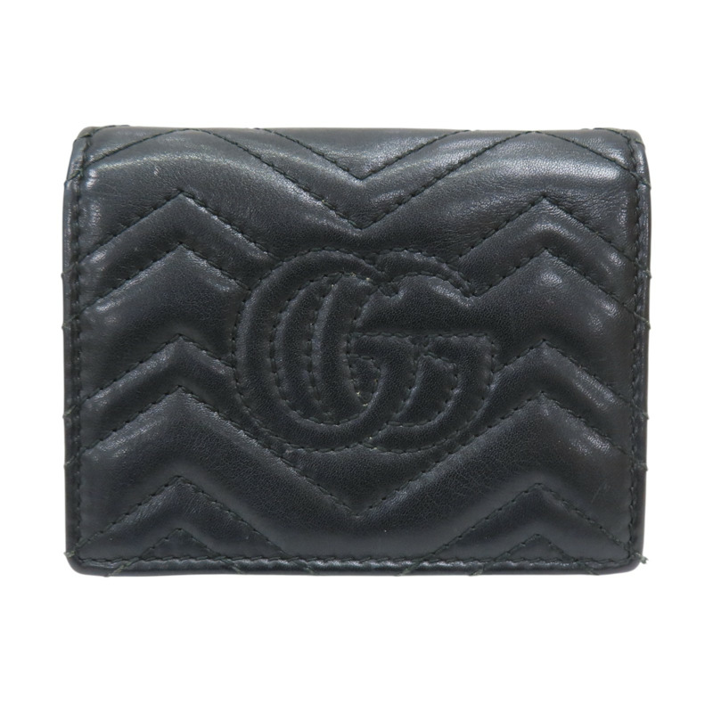 黑色 牛皮 Marmont Mini 扣式 短夾 369676黑色 牛皮 Marmont Mini 扣式 短夾 369676 #369676-1