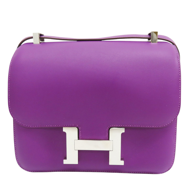 海葵紫 Swift牛皮 Constance 24 肩背包 T刻【HERMES 愛馬仕】 T刻/Anemone-0