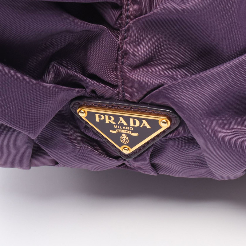 PRADA Tessuto B 手提包 BN1701 尼龍皮革紫色二手女款-4