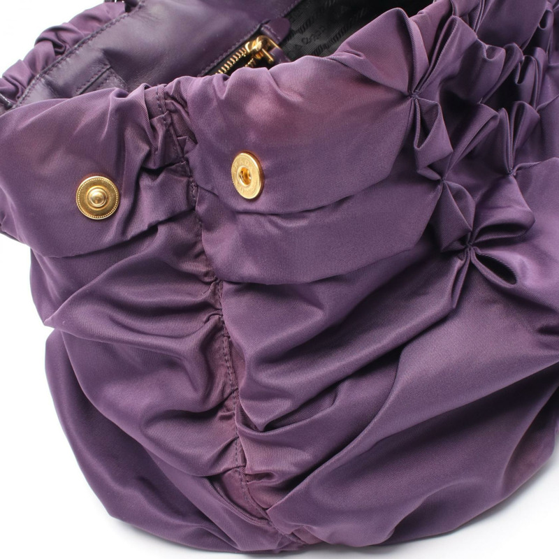 PRADA Tessuto B 手提包 BN1701 尼龍皮革紫色二手女款-5