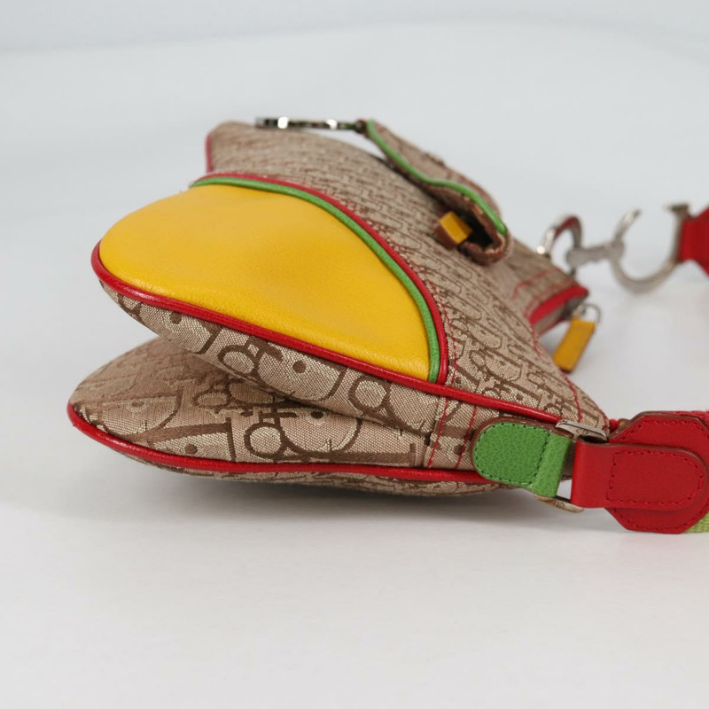 【日本直送】Christian Dior Trotter 帆布肩背包 Rasta 顏色米色 正品 138076V-3