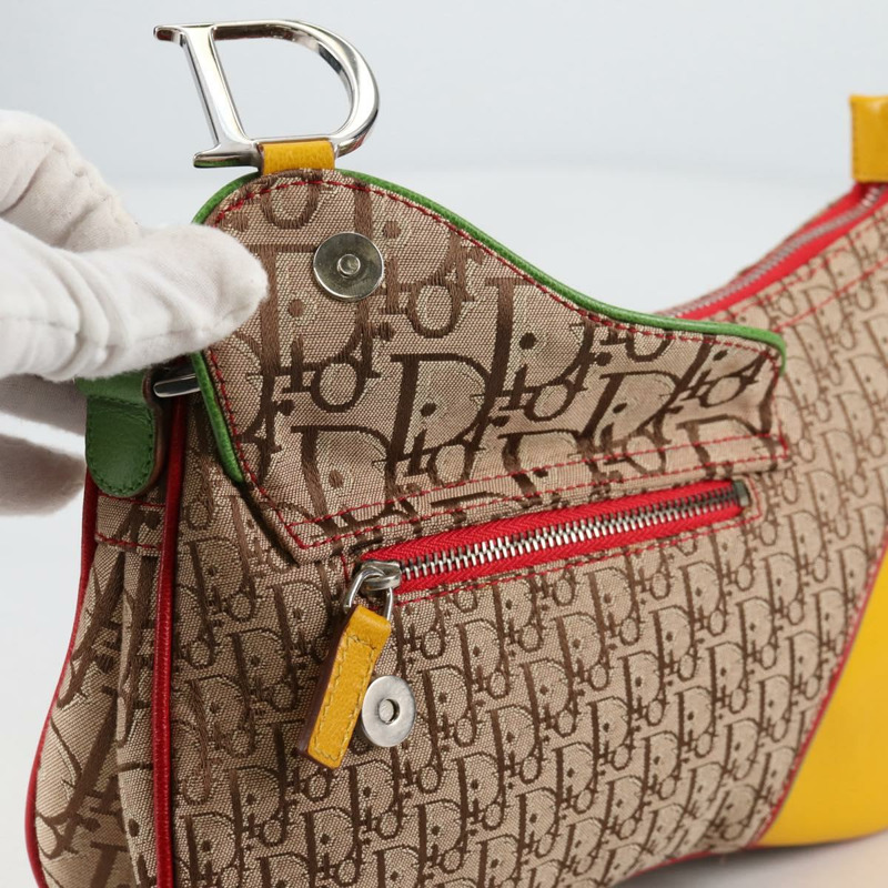 【日本直送】Christian Dior Trotter 帆布肩背包 Rasta 顏色米色 正品 138076V-8
