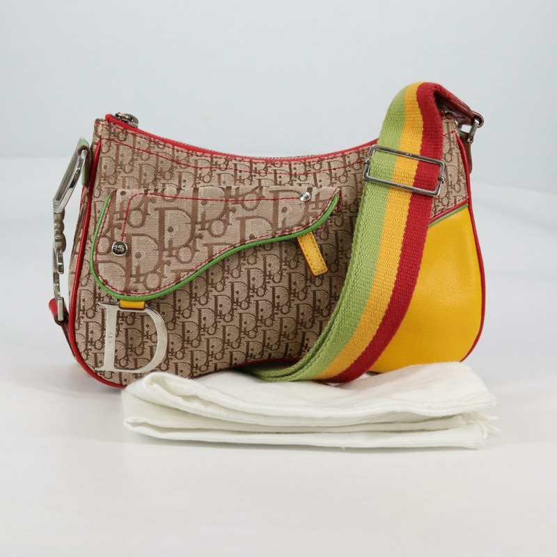 【日本直送】Christian Dior Trotter 帆布肩背包 Rasta 顏色米色 正品 138076V-11