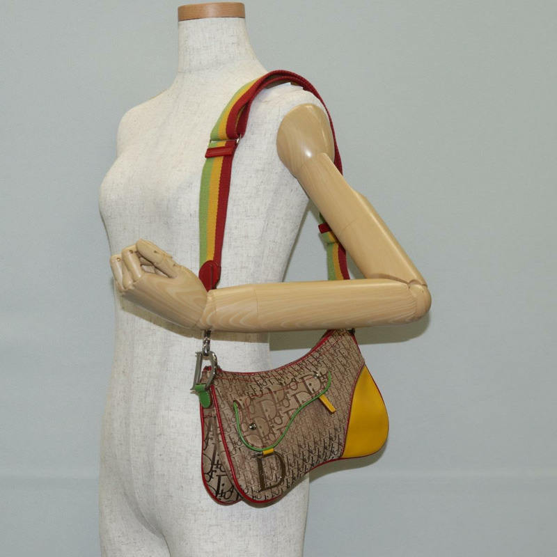 【日本直送】Christian Dior Trotter 帆布肩背包 Rasta 顏色米色 正品 138076V-26