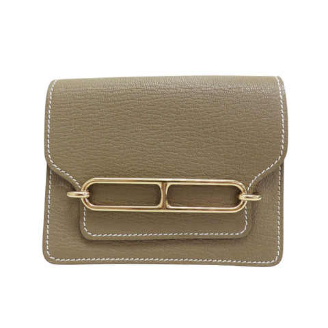 大象灰 山羊皮 Roulis Slim Wallet 零錢包 B刻【HERMES 愛馬仕】 B刻/Etoupe