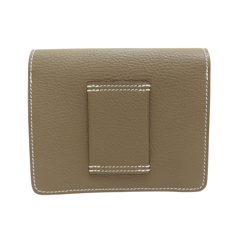 大象灰 山羊皮 Roulis Slim Wallet 零錢包 B刻【HERMES 愛馬仕】 B刻/Etoupe-1