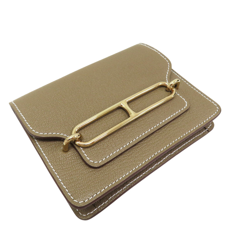 大象灰 山羊皮 Roulis Slim Wallet 零錢包 B刻【HERMES 愛馬仕】 B刻/Etoupe-2
