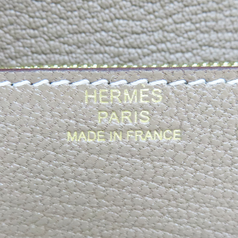 大象灰 山羊皮 Roulis Slim Wallet 零錢包 B刻【HERMES 愛馬仕】 B刻/Etoupe-7