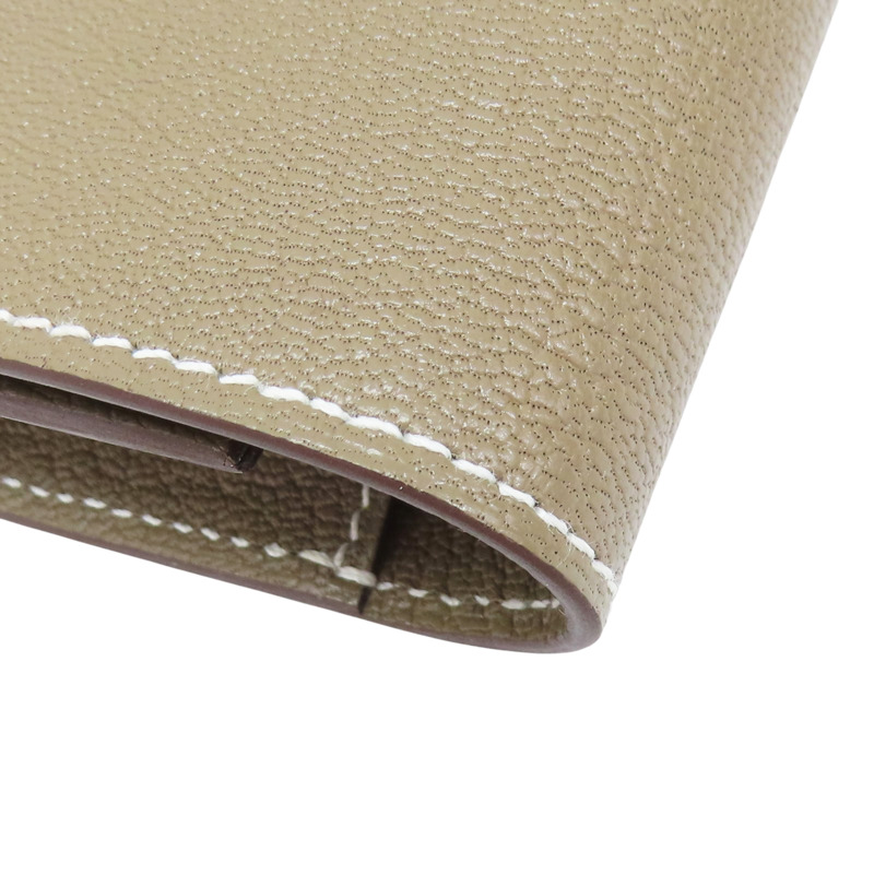 大象灰 山羊皮 Roulis Slim Wallet 零錢包 B刻【HERMES 愛馬仕】 B刻/Etoupe-11