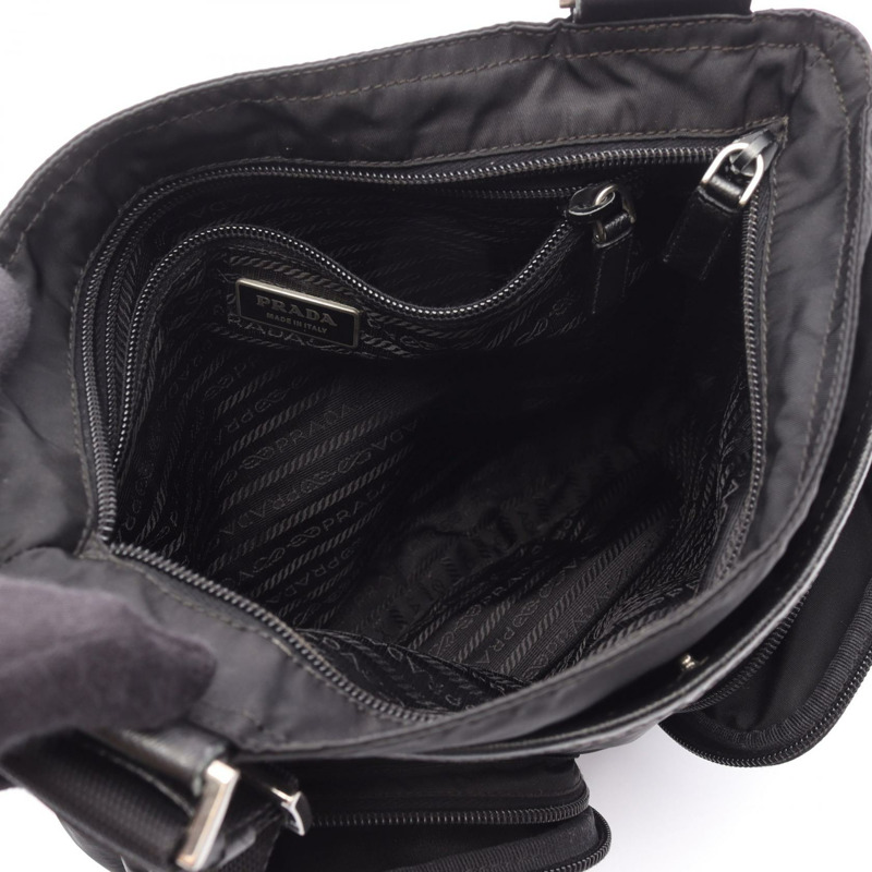 PRADA Re-Nylon 斜背包 尼龍十字紋皮革 黑色 二手 男女通用-2