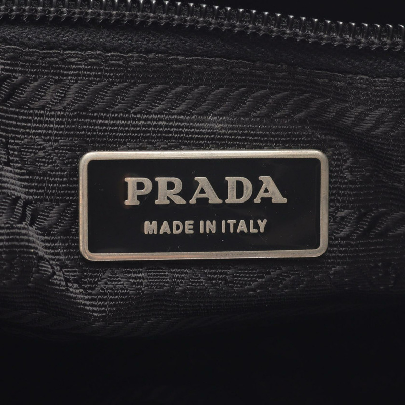 PRADA Re-Nylon 斜背包 尼龍十字紋皮革 黑色 二手 男女通用-3