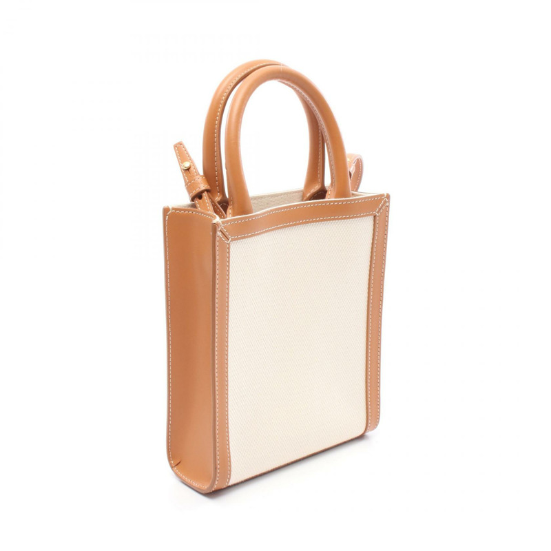 CELINE 迷你 Vertical Cabas 2Way 單肩包 手提包 193302 帆布 皮革 米色-1