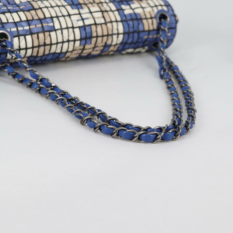 【日本直送】香奈兒 Matelasse 鏈條單肩包 皮革 藍色 CC 正品 136058M-6